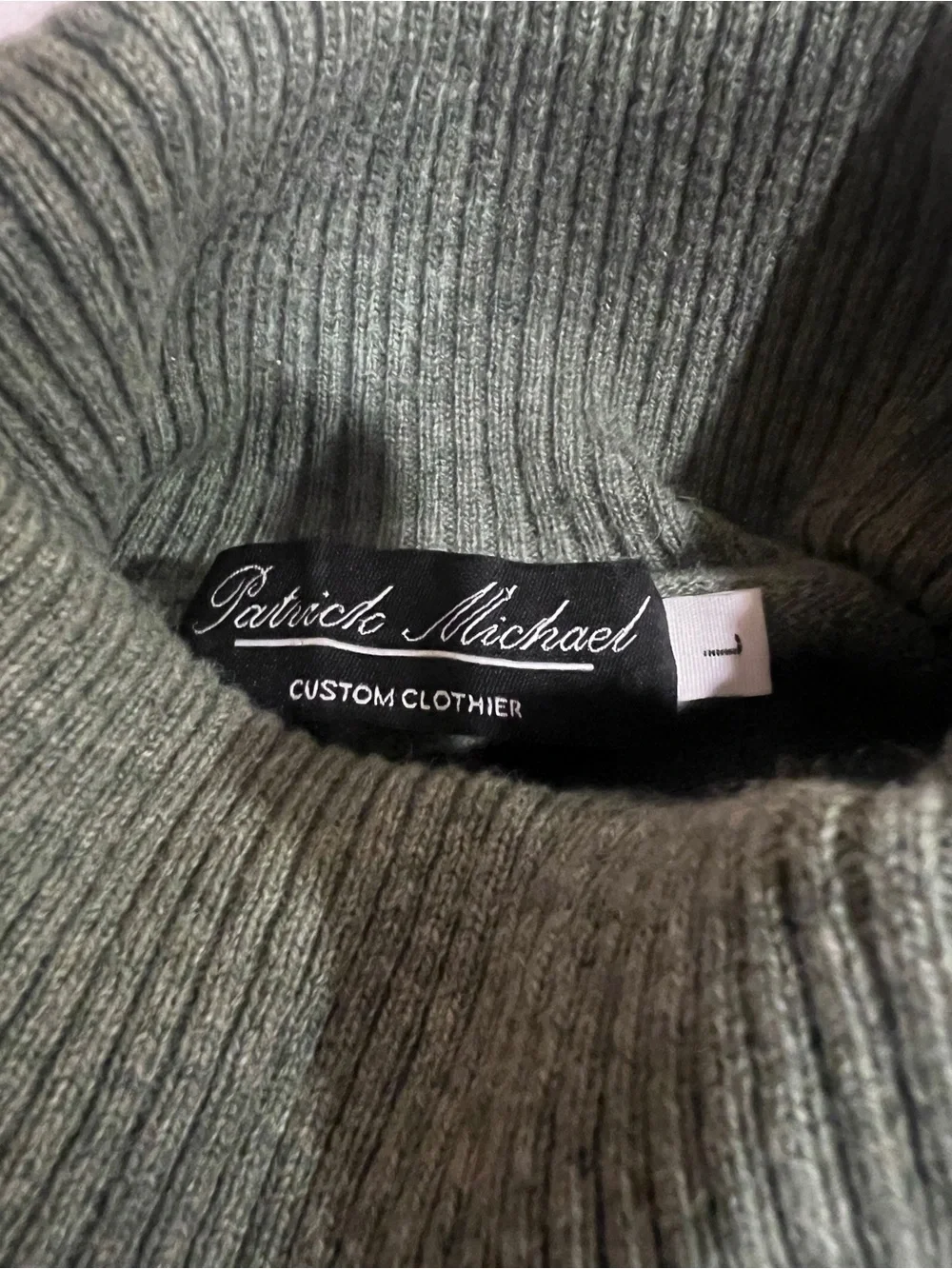 Patrick Michael Womens Sage Green 100% Cashmere Turtleneck Sweater Knit Luxury L